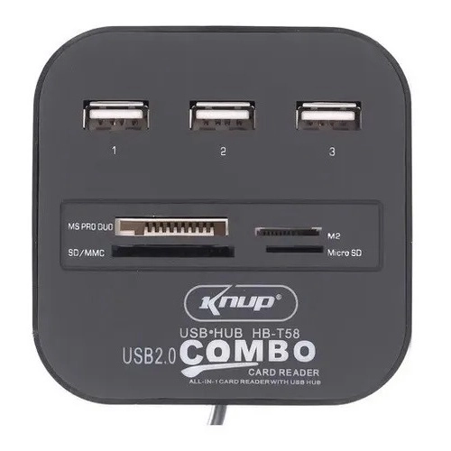 Hub Usb2.0/ 3 Portas+ Leitor Cartão Knup Hb-t58 - Cod: 4910